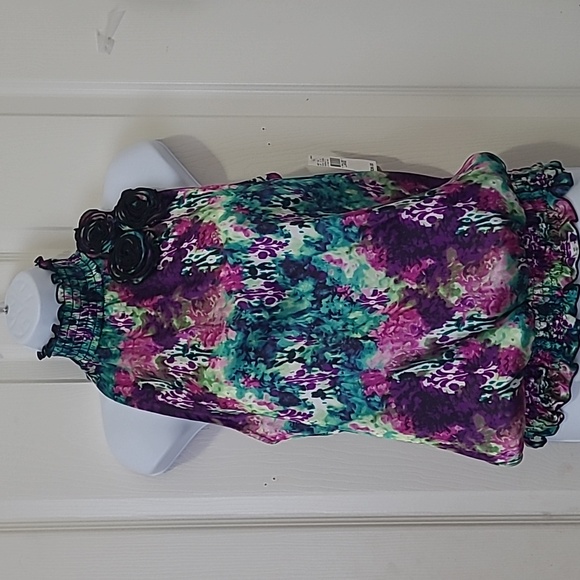 IZ Byer California,  100 % poly, bright color pallet,  sleeveless,  high neck - Picture 2 of 7